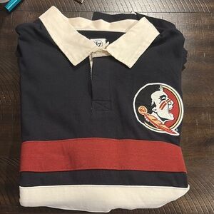 FSU 47 Black and Red Polo Shirt with Collegiate Style